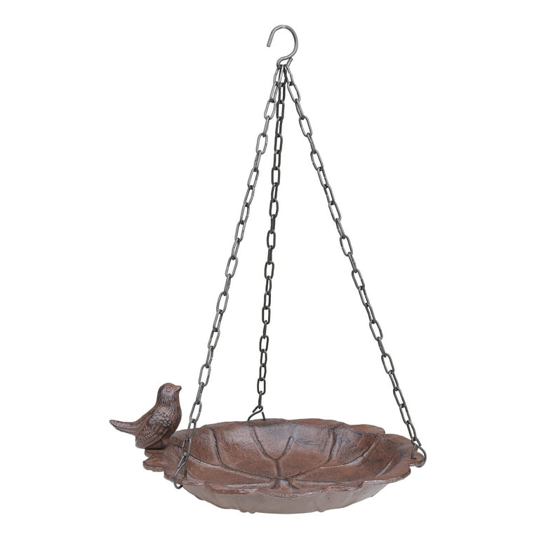 Mainstays Leaf Cast Iron Outdoor Hanging Bird Feeder Mainstays Leaf Cast Iron Outdoor Hanging Bird Feeder