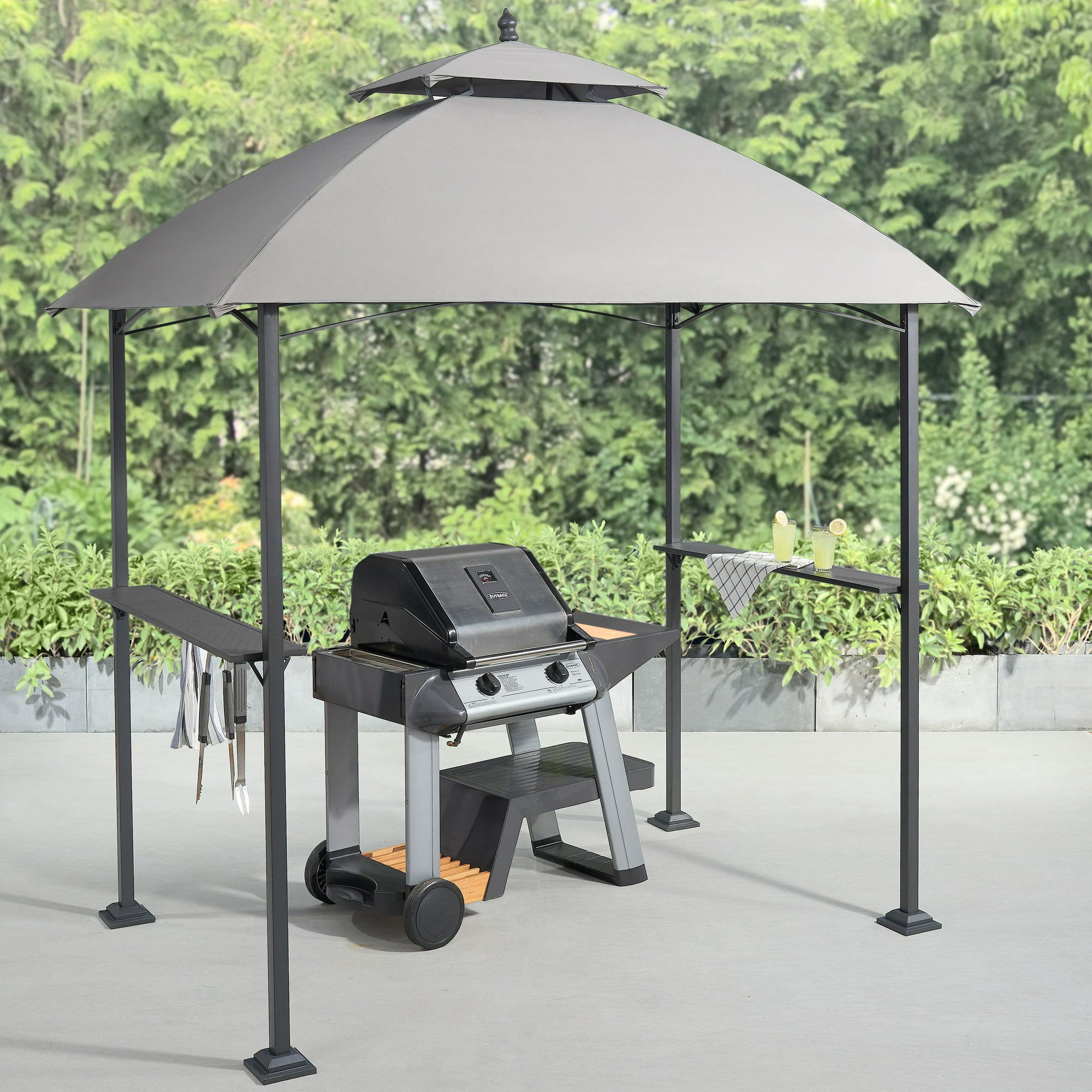 Mainstays Ledger 7.8W x 4.9D ft. Outdoor Canopy Top Grill Gazebo
