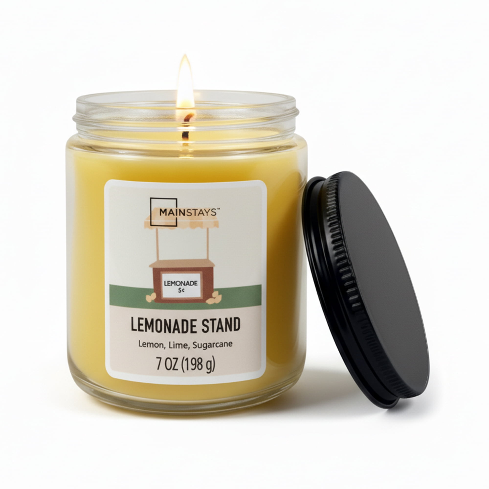 Mainstays Single-Wick Twist Glass Jar Scented Candle, Lemonade Stand, 7oz.