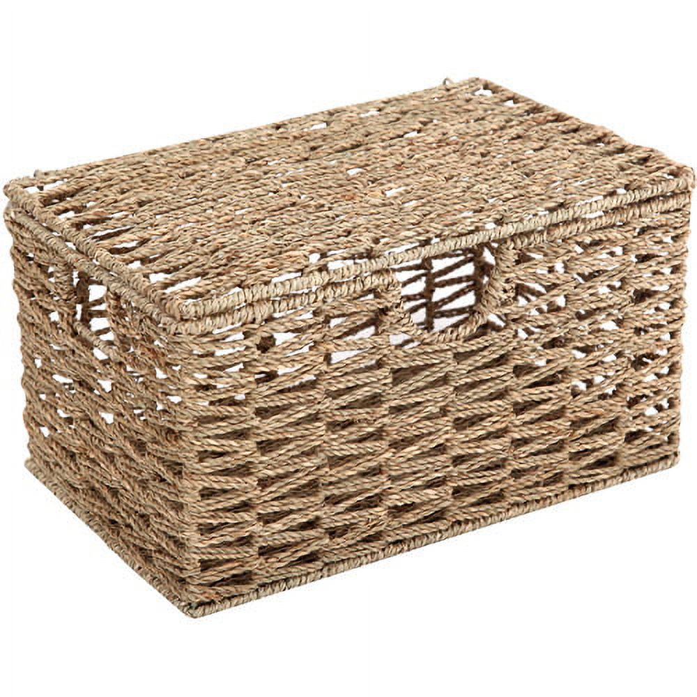 Mainstays Lidded Seagrass Basket, Natural - image 1 of 4