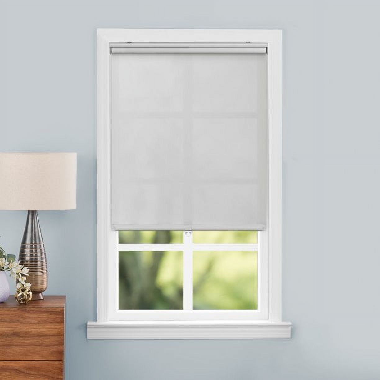 Mainstays Light Filtering Slow Release Roller Shade 30×72", Grey