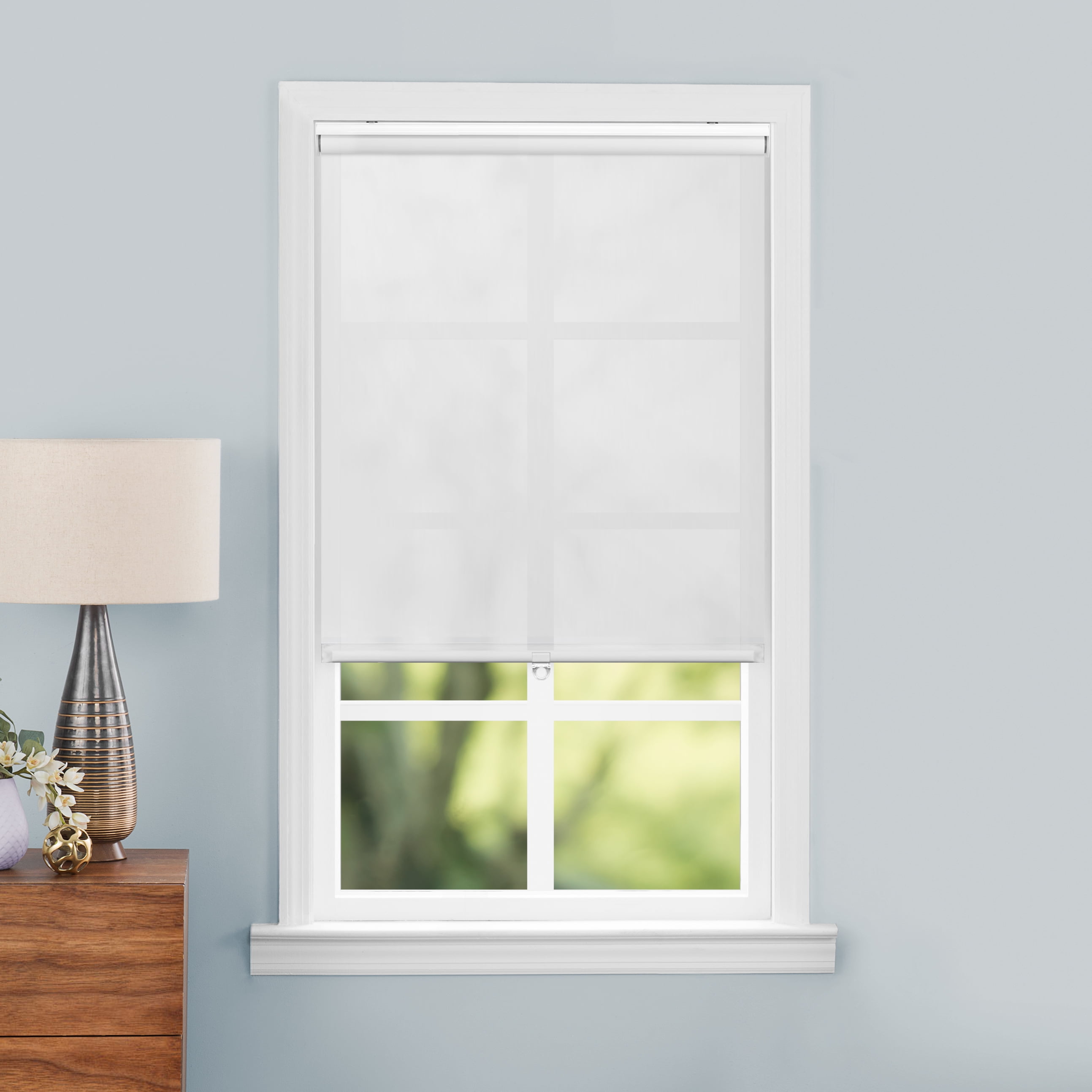 Mainstays Light Filtering Slow Release Roller Shade, 34" W x 72" L, White