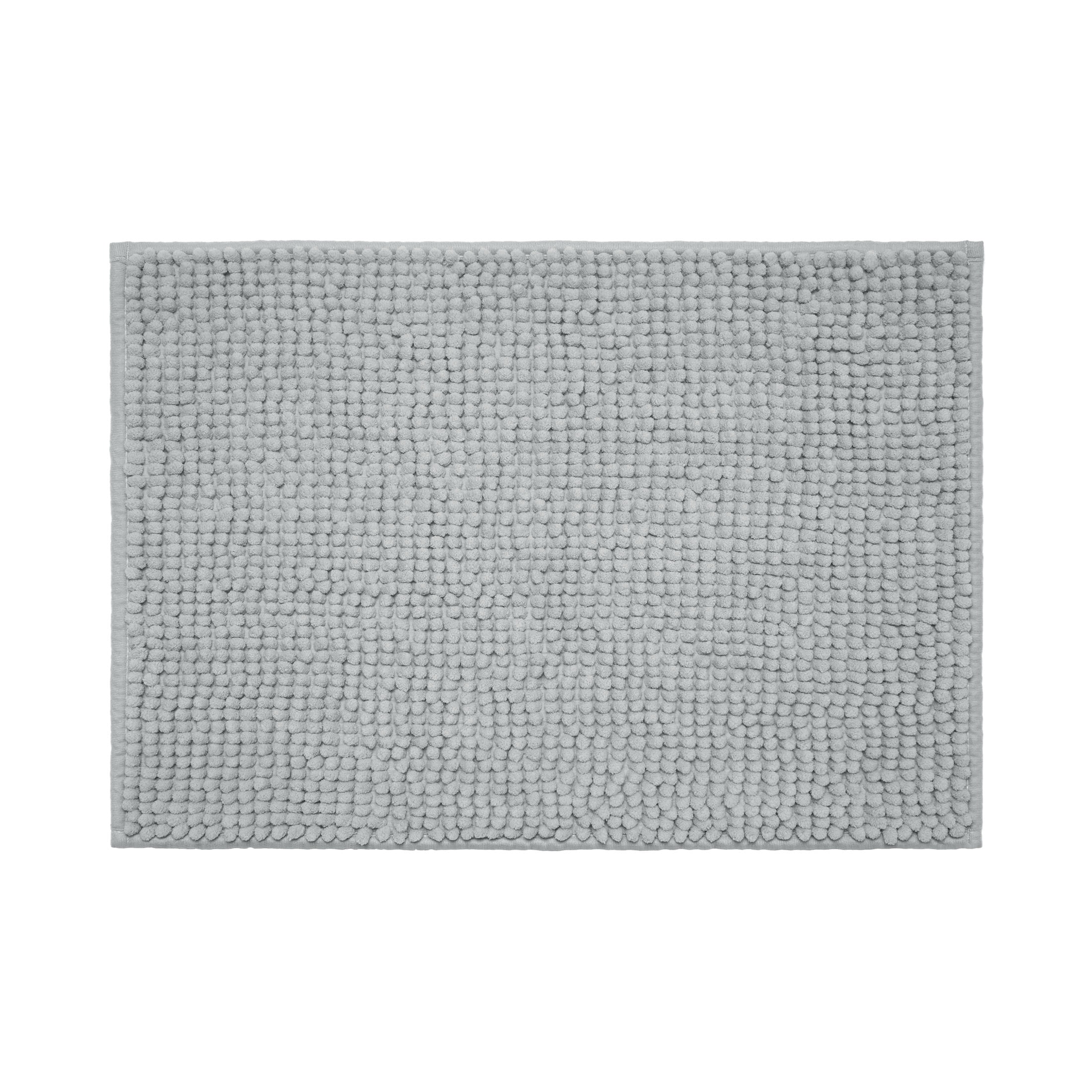 Mainstays Basic Polyester Chenille Noodle Bath Rug, Light School Grey, 17"x24", One Piece