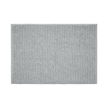 Mainstays Basic Polyester Chenille Noodle Bath Rug, School Grey, 17"x24", One Piece
