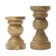 thumbnail image 1 of Mainstays Light Wood Tabletop Pillar Candle Holders, 2PC Set, 1 of 9