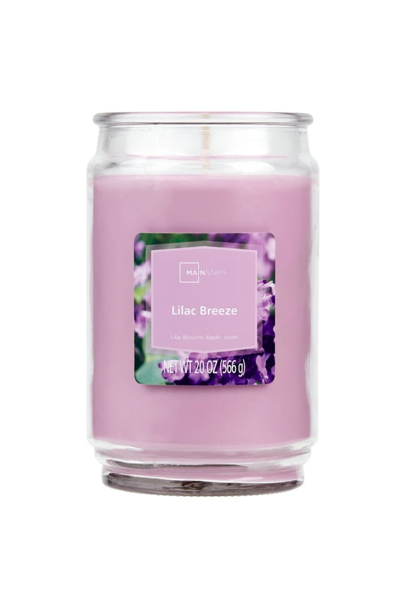 Lilac Breeze Scented Single-Wick Large Glass Jar Candle, 20 oz