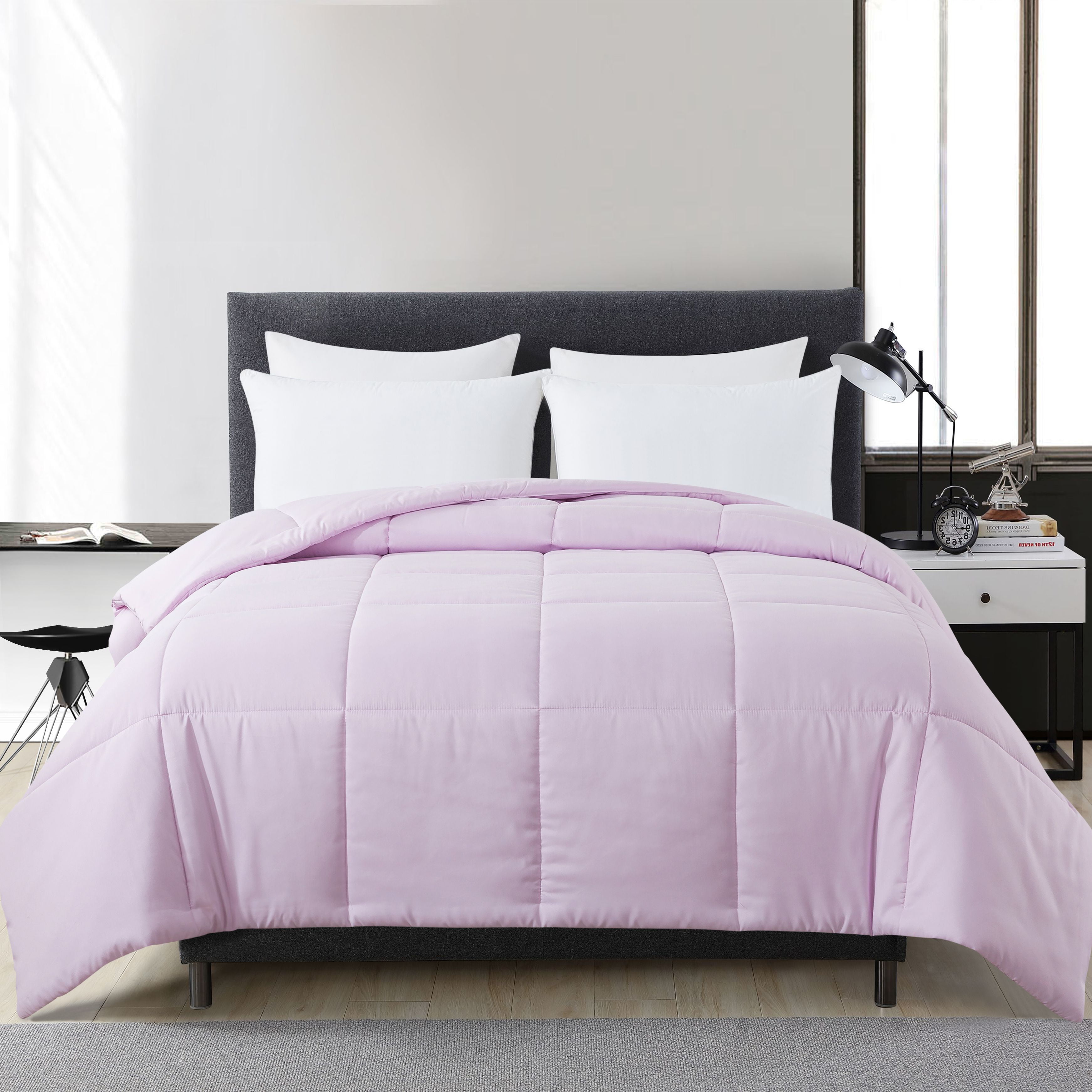 Mainstays Lilac Solid Print Hypoallergenic Down Alternative Comforter, King, Adult, Unisex
