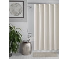 thumbnail image 1 of Mainstays Linear Square Beige Fabric Shower Curtain, 72” x 72”, 1 of 6