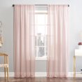 thumbnail image 1 of Mainstays Linen Textured Semi-Sheer Rod Pocket Curtain Panel, 50"x84", Blush, 1 of 6