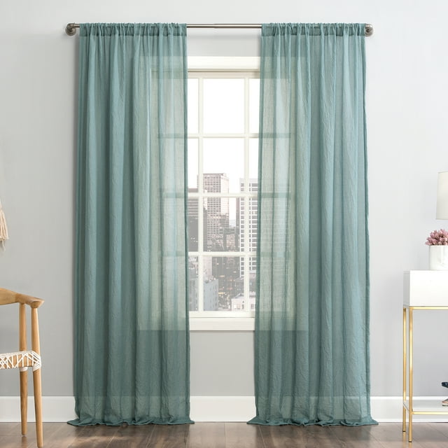 Mainstays Linen Textured SemiSheer Rod Pocket Curtain Panel, 50"x96