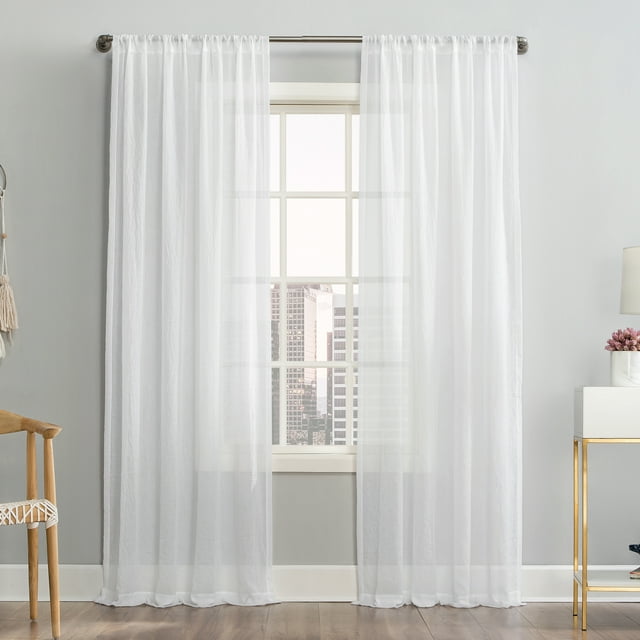 Mainstays Linen Textured SemiSheer Rod Pocket Curtain Panel, 50"x96