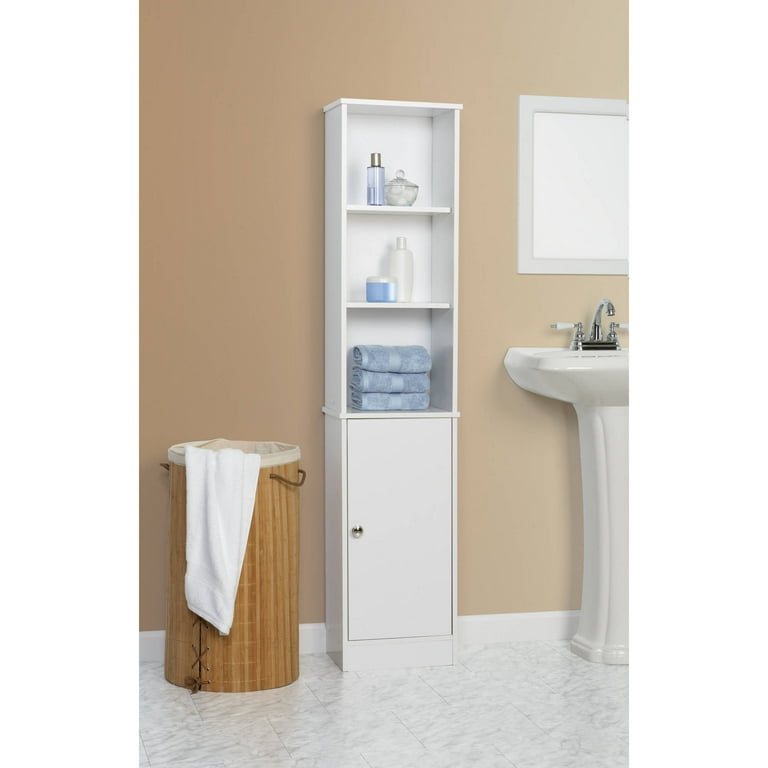 Mainstays monticlare 3 tier 1 door tall bathroom storage linen cabinet deals