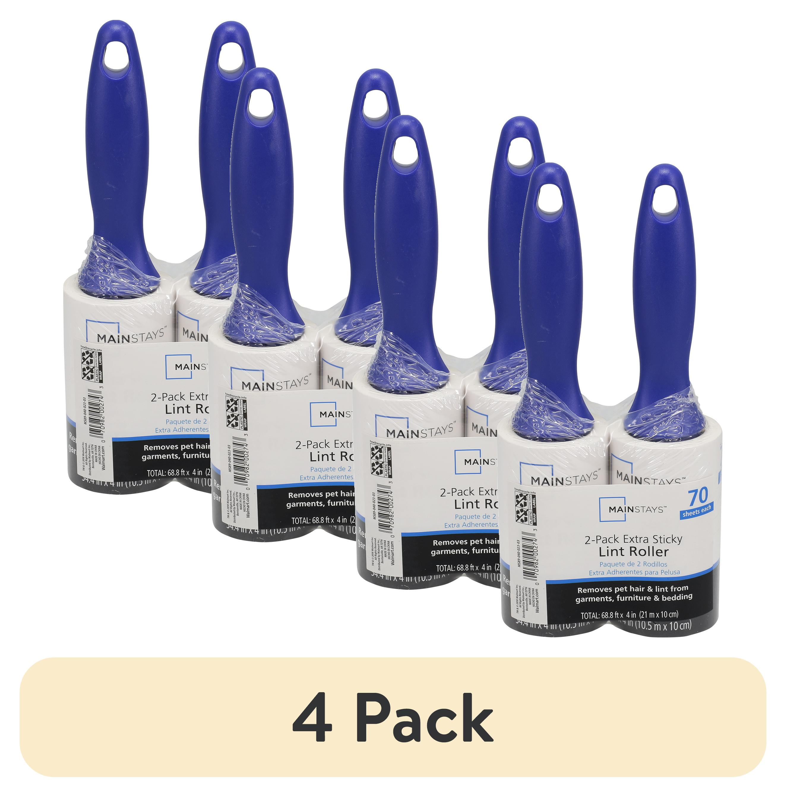 (4 pack) Mainstays Lint Roller 70 Layer 2Pack