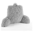 thumbnail image 1 of Mainstays Long Hair Faux Fur Backrest Pillow, Gray, 1 of 6