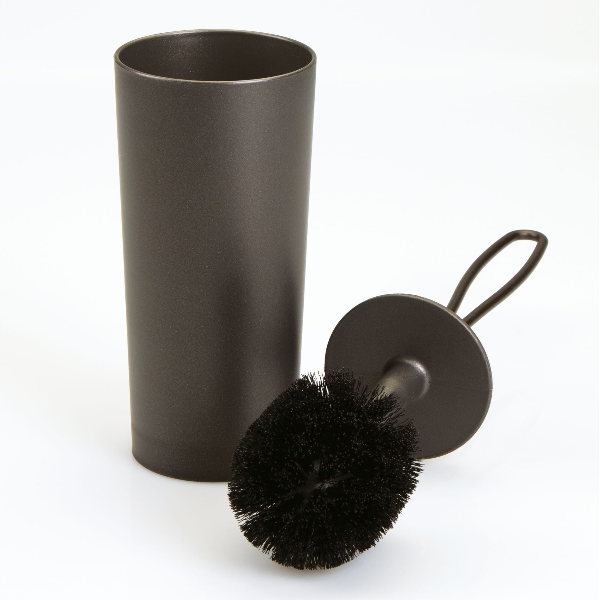 Home-it Toilet Bowl Brush and Holder - Bronze Bathroom Accessories Covered  Toilet Brush Compact, Space Saving, Deep Cleaning Brush for Tall Toilet