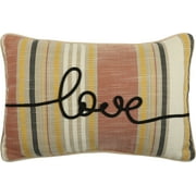 Mainstays Love Stripe Oblong Decorative Throw Pillow, Multi,14"x20"