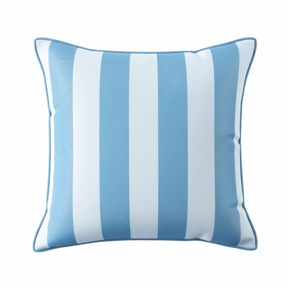 Mainstays 16 in x 16 in Lt Blue Cabana Outdoor Pillow, Light Blue