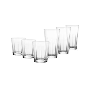 Mainstays Luciana Clear Glass Drinkware, Set of 12