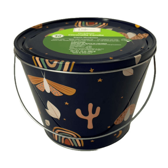 (2 pack) Mainstays Outdoor Citronella Candle - 24oz Metal Bucket | Repels Mosquitoes | Triple Wick | Up to 40 Hours Burn Time