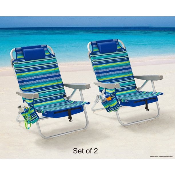 Mainstays MSS1361100778019 2Pack Reclining Beach & Event LayFlat