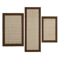 thumbnail image 1 of Mainstays Machine Washable Faux Sisal Brown Border Indoor Accent Rug Set, 3-Piece Set, 1 of 10