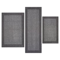 Mainstays Machine Washable Faux Sisal Gray Border Indoor Accent Rug Set, 3-Piece Set