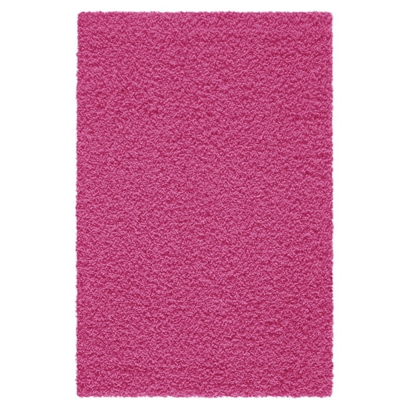 Mainstays Machine Washable Solid Pink Shag Area Rug 36x56 in