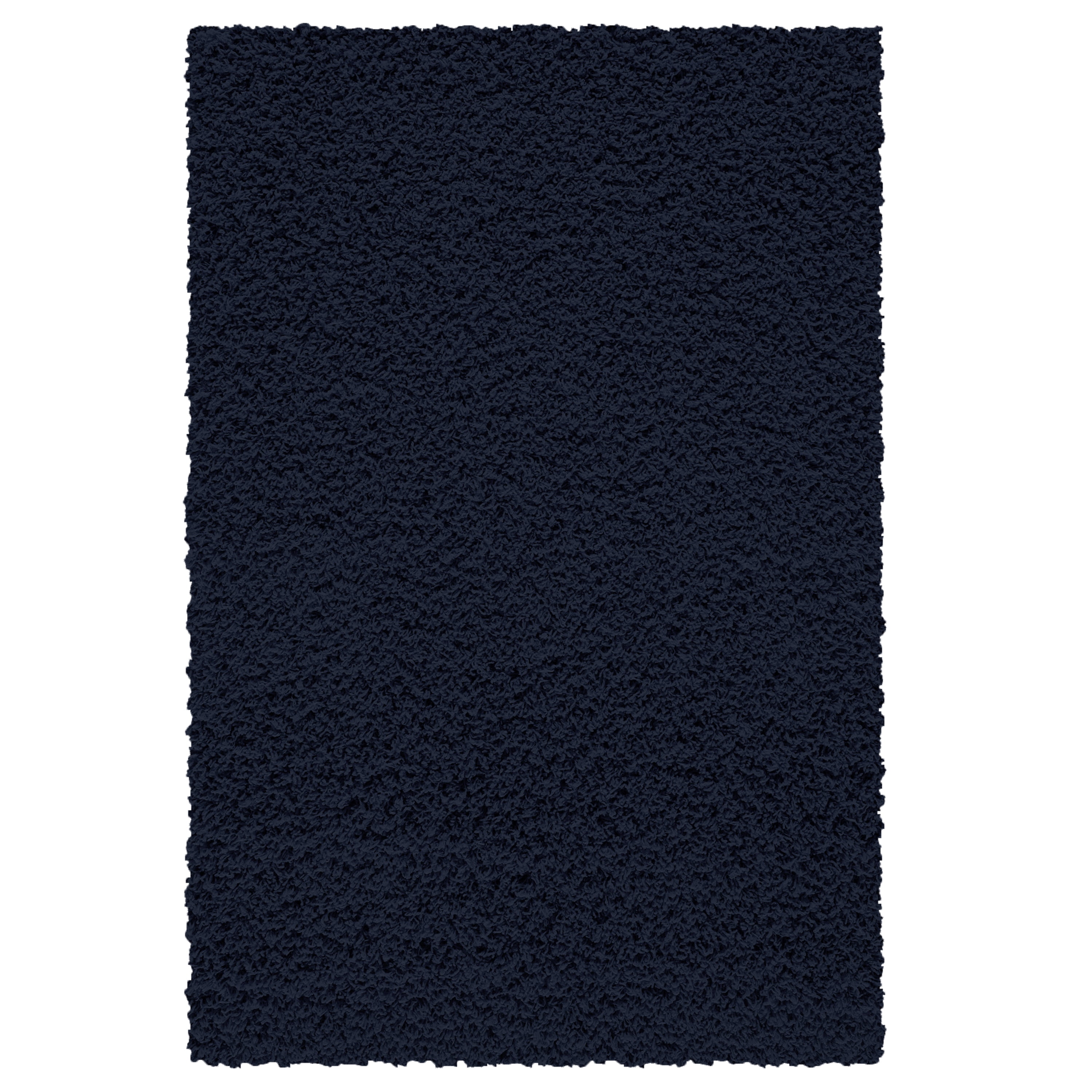 Mainstays Machine Washable Solid Shag Area Rug, Navy, 3'x4'8" - Walmart ...