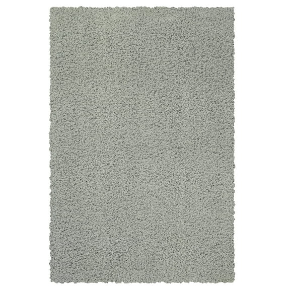 Mainstays Machine Washable Solid Shag Area Rug, Silver, 3'x4'8"