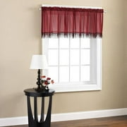 Mainstays Macrame Tailored Curtain Valance, Single Panel, Red, 50'' W x 18" L