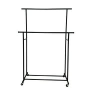 Mainstays Double Garment Clothes Rack, Rich Black, Metal Frame