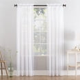 thumbnail image 1 of Mainstays Marjorie 1-Piece Sheer Voile Rod Pocket Curtain Panel, 59"x54", White, 1 of 7
