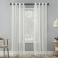 thumbnail image 1 of Mainstays Marjorie Crushed Sheer Voile Grommet Ivory Curtain Panel, 51x96, 1 of 8