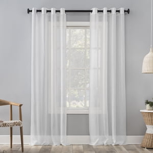 Mainstays Crushed Sheer Voile Grommet Curtain Panel, White