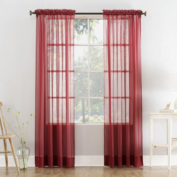 Mainstays Marjorie Sheer Voile Curtain, Single Panel, 59