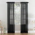 thumbnail image 1 of Mainstays Marjorie 1-Piece Sheer Voile Rod Pocket Curtain Panel, 59"x84", Black, 1 of 6