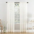 thumbnail image 1 of Mainstays Marjorie 1-Piece Sheer Voile Rod Pocket Curtain Panel, 59"x63", Ivory, 1 of 7