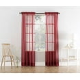thumbnail image 1 of Mainstays Marjorie Sheer Voile Rod Pocket Single Curtain Panel, 1 Panel, Red Burgundy, 59"W x 84"L, 1 of 8