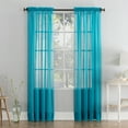 thumbnail image 1 of Mainstays Marjorie Sheer Voile Rod Pocket Single Curtain Panel, 1 Panel, Turquoise, 59"W x 84"L, 1 of 7