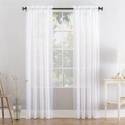 Mainstays Marjorie 1-Piece Sheer Voile Rod Pocket Curtain Panel, 59"x84", White