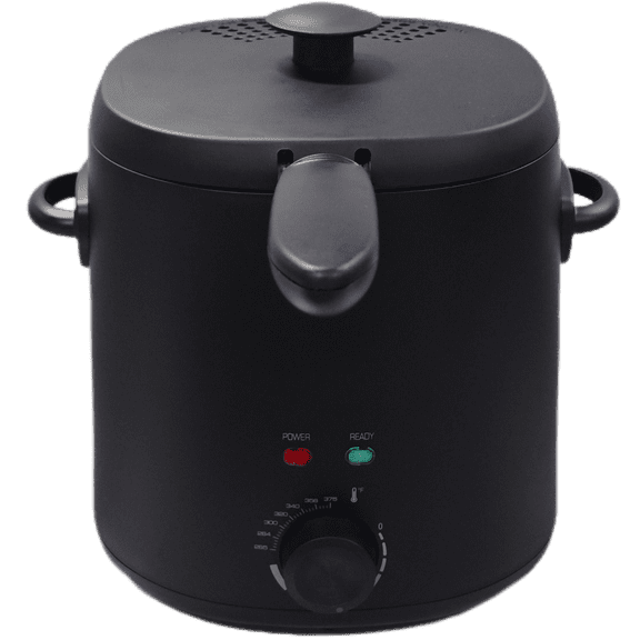 Mainstays Matte Black 2-Quart 1000W Electric Deep Fryer with Adjustable Thermostat