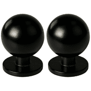 Mainstays Matte Black Round Ball Knob, Zamak, 2 Pack
