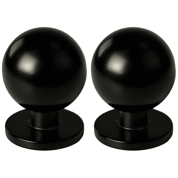 Mainstays Matte Black Round Ball Knob, Zamak, 2 pack
