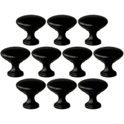Mainstays Matte Black Round Mushroom Knob, Steel, 10 Pack