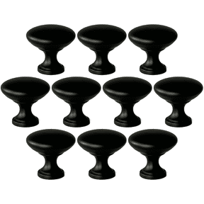 Mainstays Matte Black Round Mushroom Knob, Steel, 10 Pack