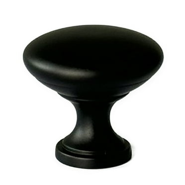 Mainstays Matte Black Round Mushroom Knob, Steel, 2 Pack