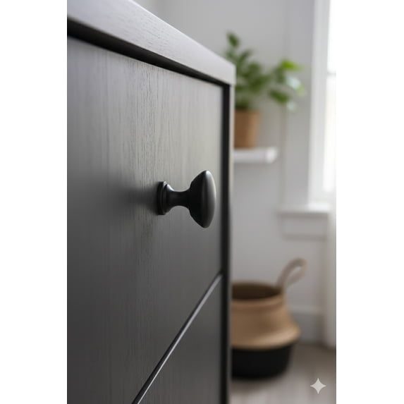 Mainstays Matte Black Round Mushroom Knob
