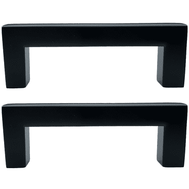 Mainstays Matte Black Square Pull 3" (76mm) Center-to-Center, Aluminum, 2 Pack