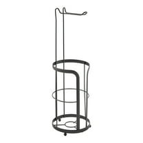 Mainstays Free Standing Matte Black Toilet Paper Holder and Roll Reserves Storage