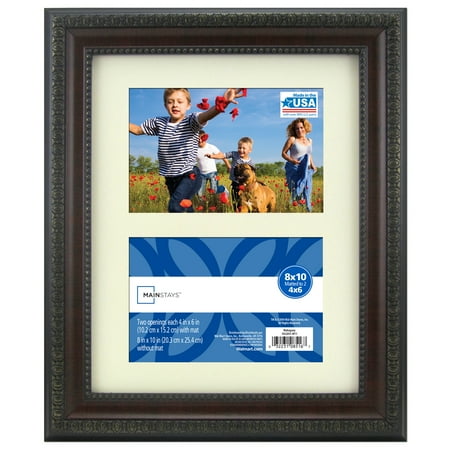 Mainstays Matted 2-Opening Mahogany Picture Frame